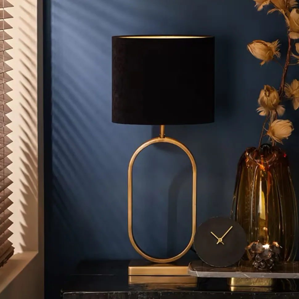 Tafellamp Jamiri 45cm, kleur Antiek Brons (excl. kap)