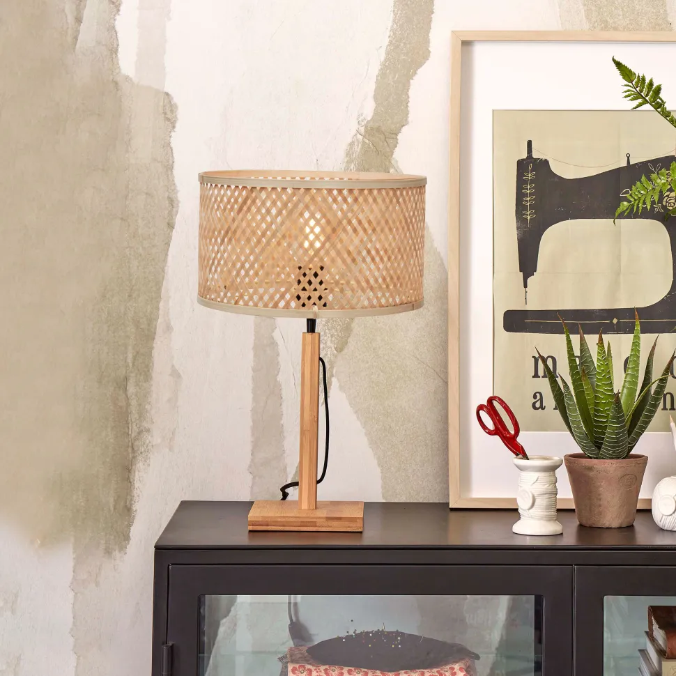 Tafellamp Java Bamboe, 38cm