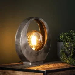 Tafellamp Kari Full Moon, kleur Oud Zilver
