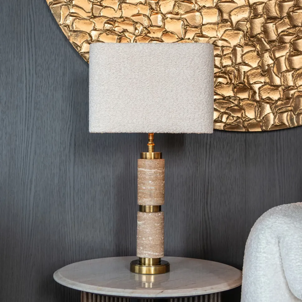 Tafellamp Lis Travertin, 36cm hoog