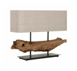 Tafellamp Log Erosion Teakhout, 58cm