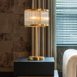 Tafellamp Loiza 64cm hoog, kleur Brushed Gold