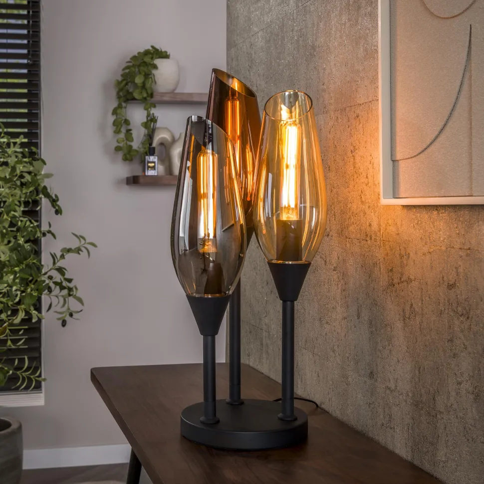 Tafellamp Luvia Gemixt glas, 3-lamps