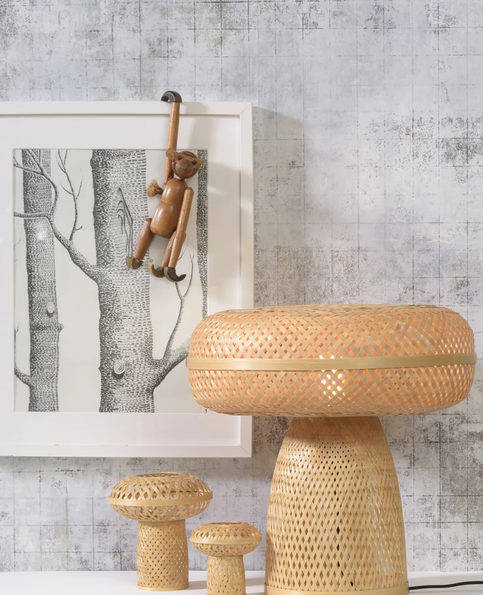 Tafellamp Palawan Bamboe, Set van 3 stuks