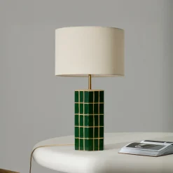 Tafellamp Rue Keramiek incl. kap, kleur groen / ecru