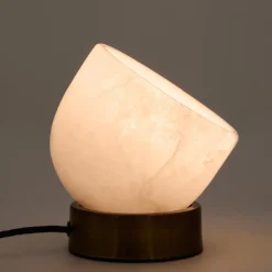 Tafellamp Shenli Messing en albast, 17cm