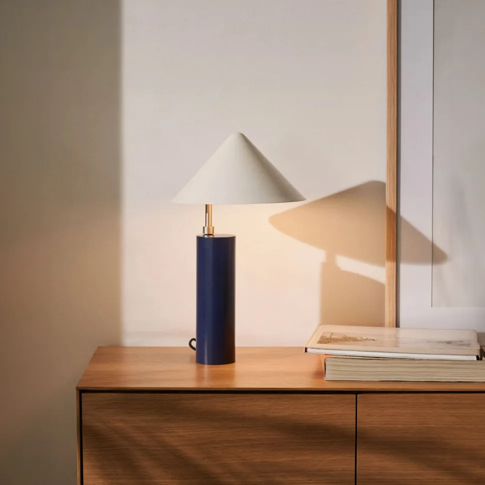 Tafellamp Shiva kleur Donkerblauw/Wit