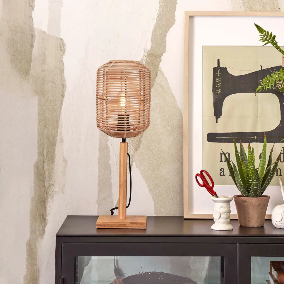 Tafellamp Tanami Bamboe en rotan, 45cm