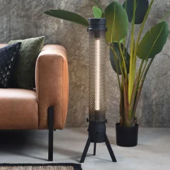 Tafellamp Tube, Metaal, 93cm, kleur Zwart