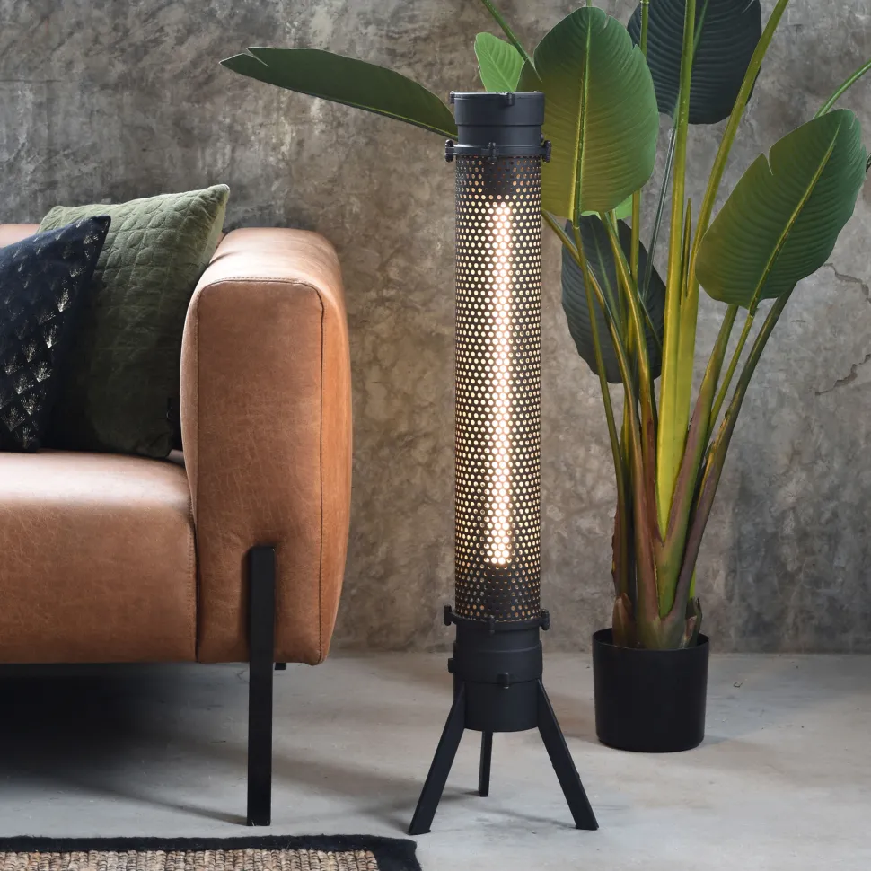 Tafellamp Tube, Metaal, 93cm, kleur Zwart