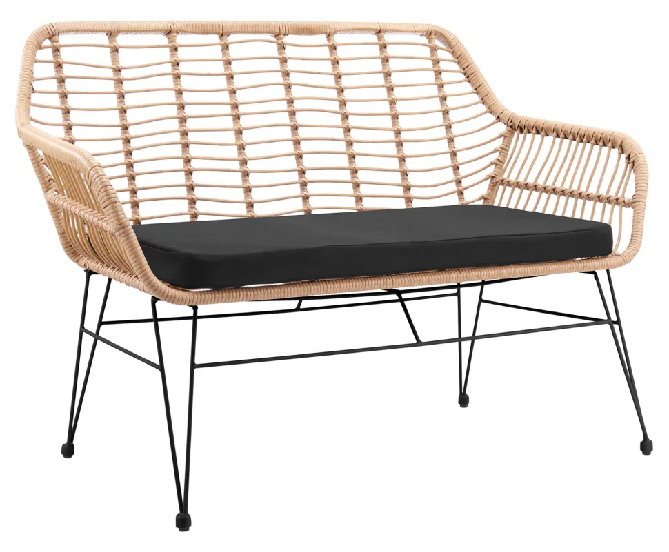 Tuinbank Haris 120cm, Rotanlook