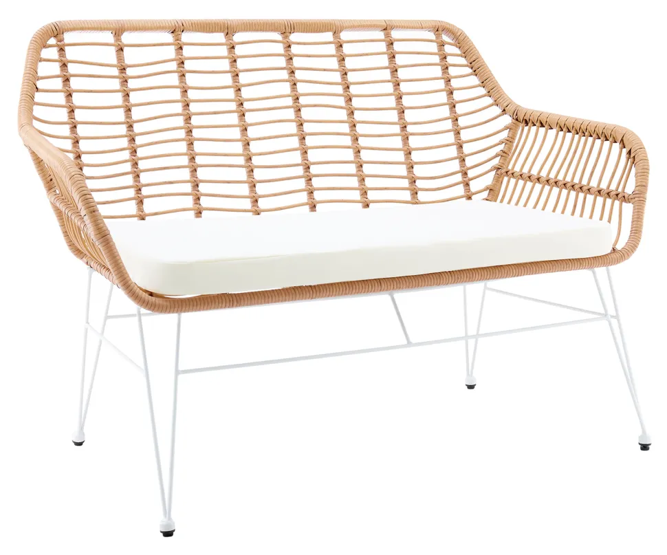 Tuinbank Haris 120cm, Rotanlook