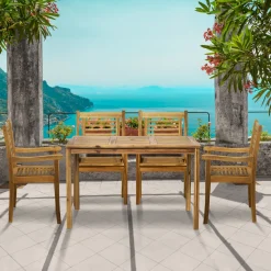 Tuinset Larissa 4 stoelen + 1 tafel, Acaciahout