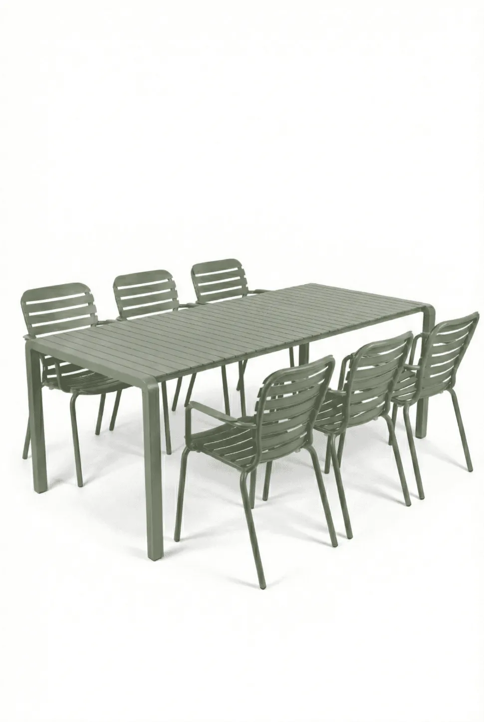 Tuinset Vondel Met tuintafel en 6 stoelen met armleuning, 214 x 97cm