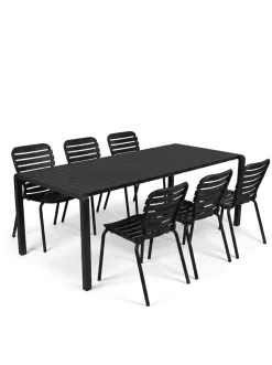 Tuinset Vondel Met tuintafel en 6 stoelen met armleuning, 214 x 97cm