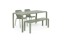 Tuinset Vondel Met tuintafel, 2 stoelen en bankje, 168 x 87cm, kleur Groen