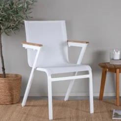 Tuinstoel Constantina Textileen en teak