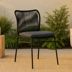 Tuinstoel Malek Stapelbaar, kleur Zwart