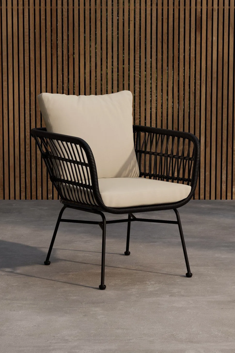 Tuinstoel Marison Rattan, kleur Zwart