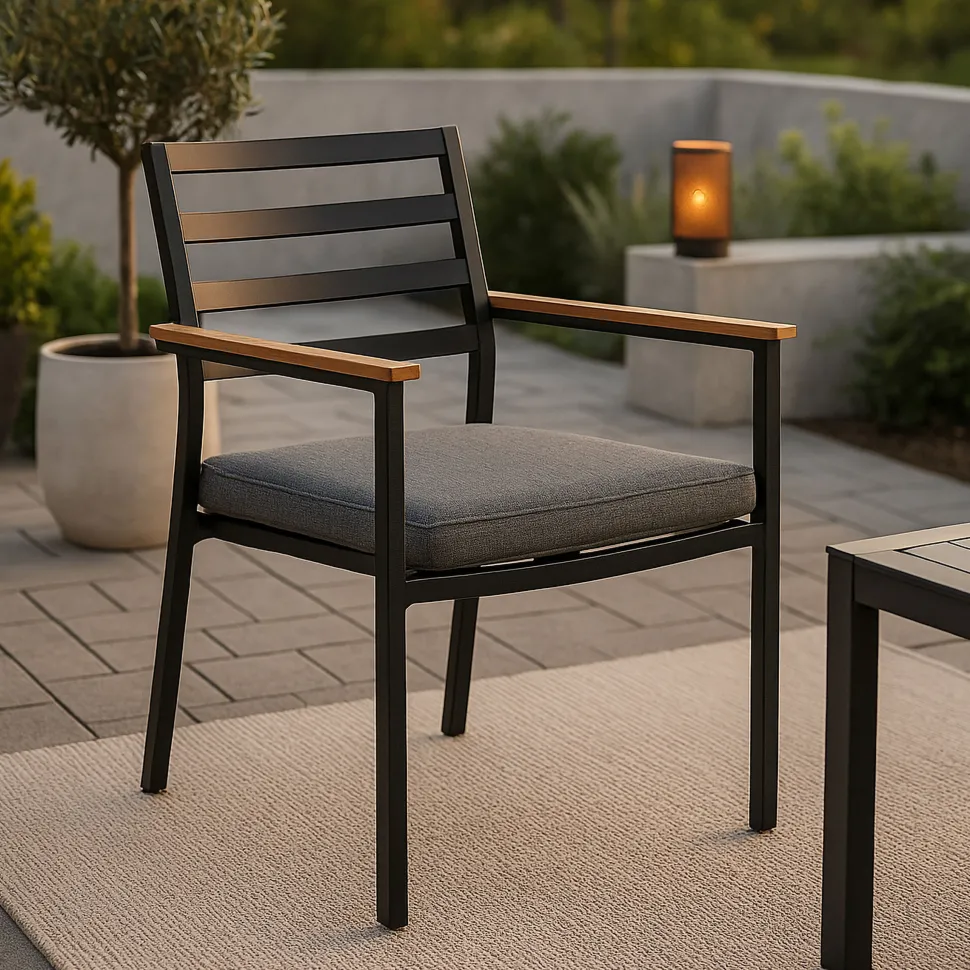 Tuinstoel Markeia kleur Zwart