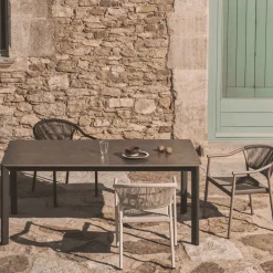 Tuintafel Anafi Gesinterde steen, kleur Donkergrijs