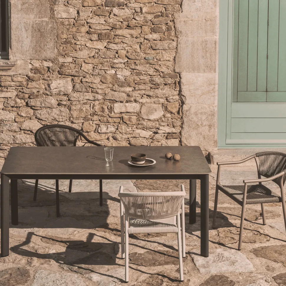 Tuintafel Anafi Gesinterde steen, kleur Donkergrijs