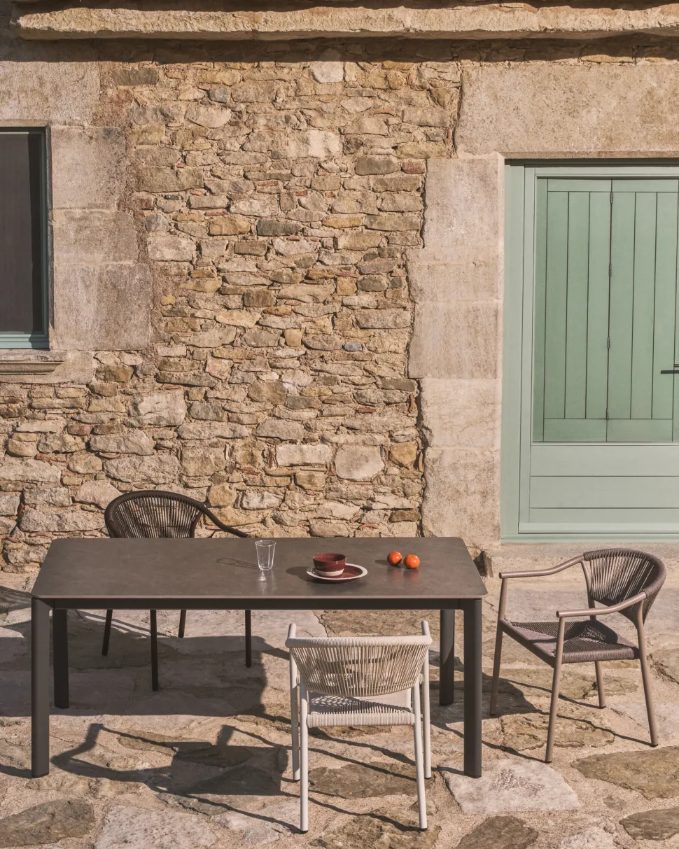 Tuintafel Anafi Gesinterde steen, kleur Donkergrijs