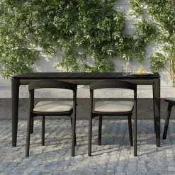 Tuintafel Bok Gevernist Teakhout, kleur Zwart