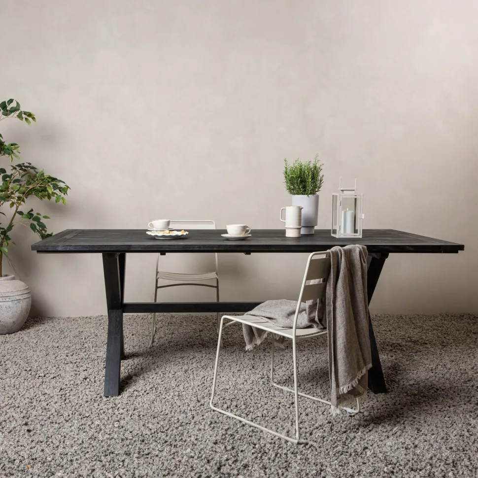 Tuintafel Enrico Acaciahout, 200 x 100cm, kleur Zwart