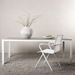 Tuintafel Erikka Polywood, kleur Grijs/Wit