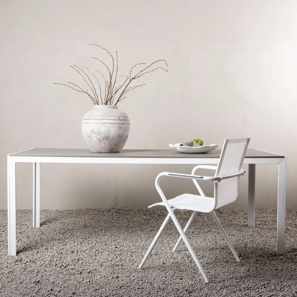 Tuintafel Erikka Polywood, kleur Grijs/Wit