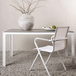 Tuintafel Erikka Polywood, kleur Grijs/Wit