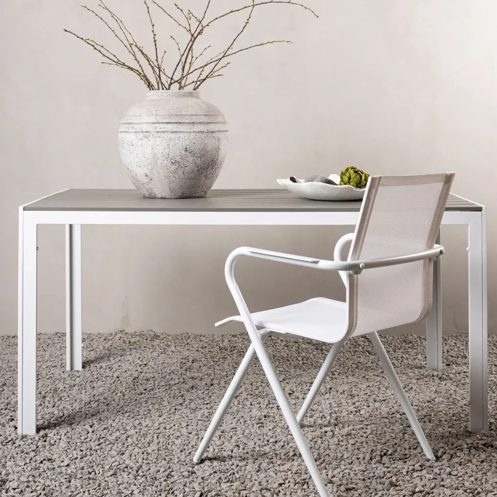 Tuintafel Erikka Polywood, kleur Grijs/Wit