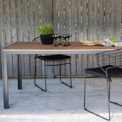 Tuintafel Erikka Polywood, kleur Naturel/Zwart