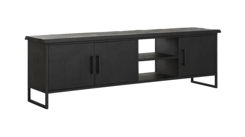 TV-meubel Beam Teakhout, 180cm, kleur Zwart