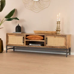 TV-meubel Carini Hout en Webbing, 160cm