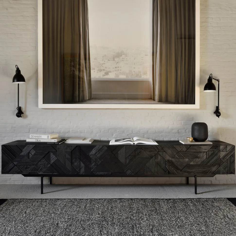 TV-meubel Graphic Gevernist Teakhout