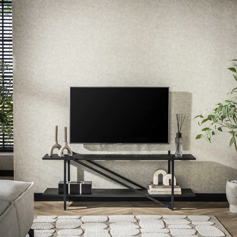 TV-meubel Jerrod Liquid metal