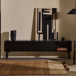 TV-meubel Lenon Eikenhout, 200cm, kleur Zwart