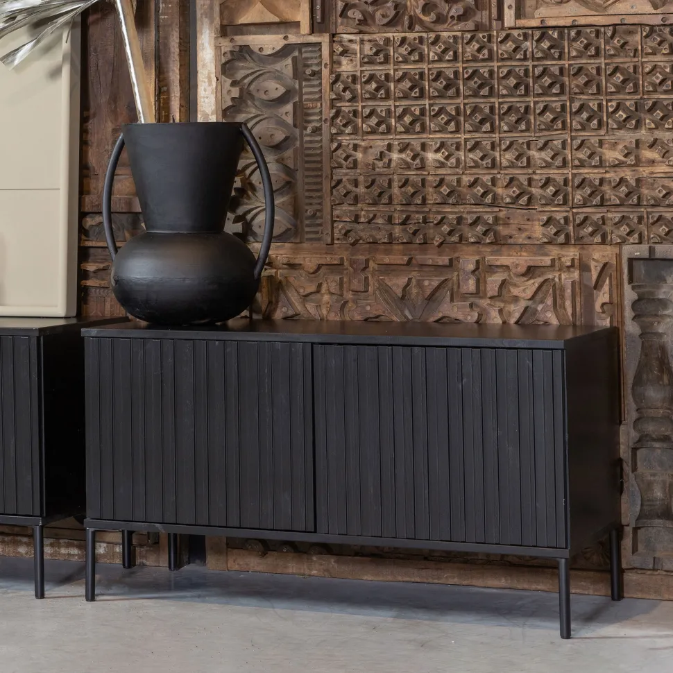 TV-meubel New Gravure Grenen, kleur Zwart