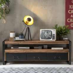 TV-meubel Panama Acaciahout en staal