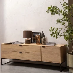 TV-meubel Silas Eiken, 180cm, kleur Naturel