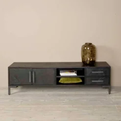 TV-meubel Ziano Visgraat, kleur zwart