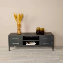 TV-meubel Ziano Visgraat, kleur zwart