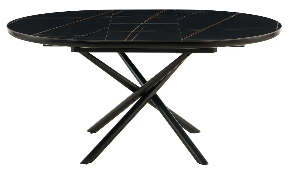 Uitschuifbare Eettafel Arminda Marmerlook, 120 / 160 x 120cm