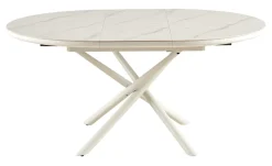 Uitschuifbare Eettafel Arminda Marmerlook, 120 / 160 x 120cm