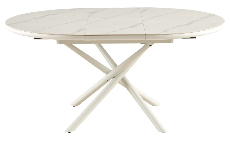 Uitschuifbare Eettafel Arminda Marmerlook, 120 / 160 x 120cm