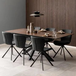 Uitschuifbare Eettafel Line Keramiek, kleur Bruin