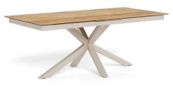 Uitschuifbare Eettafel Line Keramiek met eikenlook, 200/240 x 100cm