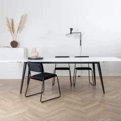 Uitschuifbare Eettafel Niema HPL, kleur Wit